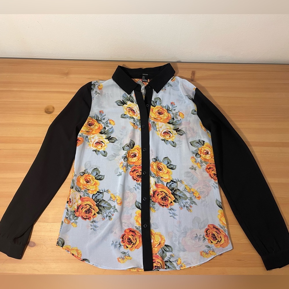 Bundle Of Two Colorblock Forever 21 Blouses Size S - image 4